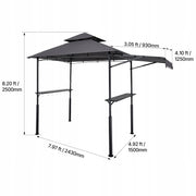 VEVOR GRILL GAZEBO 2430X1500X2500 MM TWO-TIER ROOF STRONG STEEL