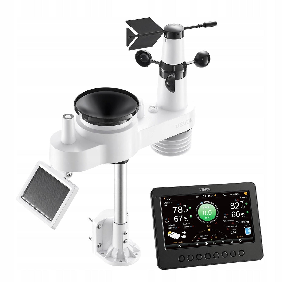 VEVOR PROFESSIONAL 7-IN-1 WI-FI WEATHER STATION WITH 7-INCH TFT DISPLAY