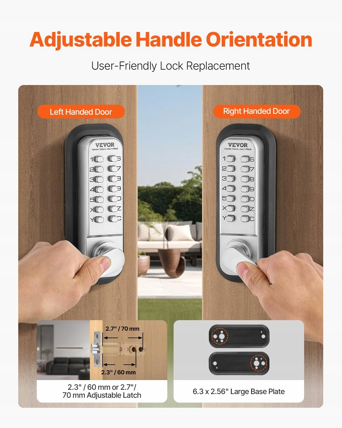 VEVOR 14-Key Double-Sided Heavy-Duty Mechanical Keyless Lock
