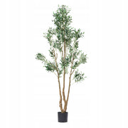 VEVOR 210CM ARTIFICIAL OLIVE TREE WITH BLACK POT REALISTIC LEAVES