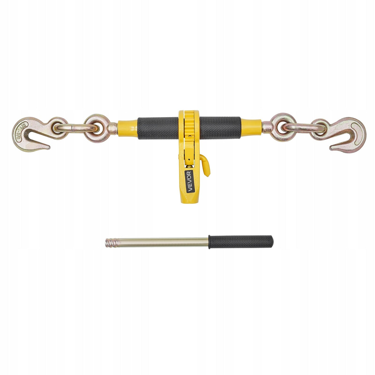 VEVOR PROFESSIONAL RATCHET LOAD BINDER WITH G80 CHAINS 8 MM X 3 M SET