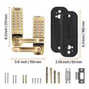 VEVOR MECHANICAL KEYLESS LOCK WITH DOUBLE-SIDED KEYPAD 14 KEYS