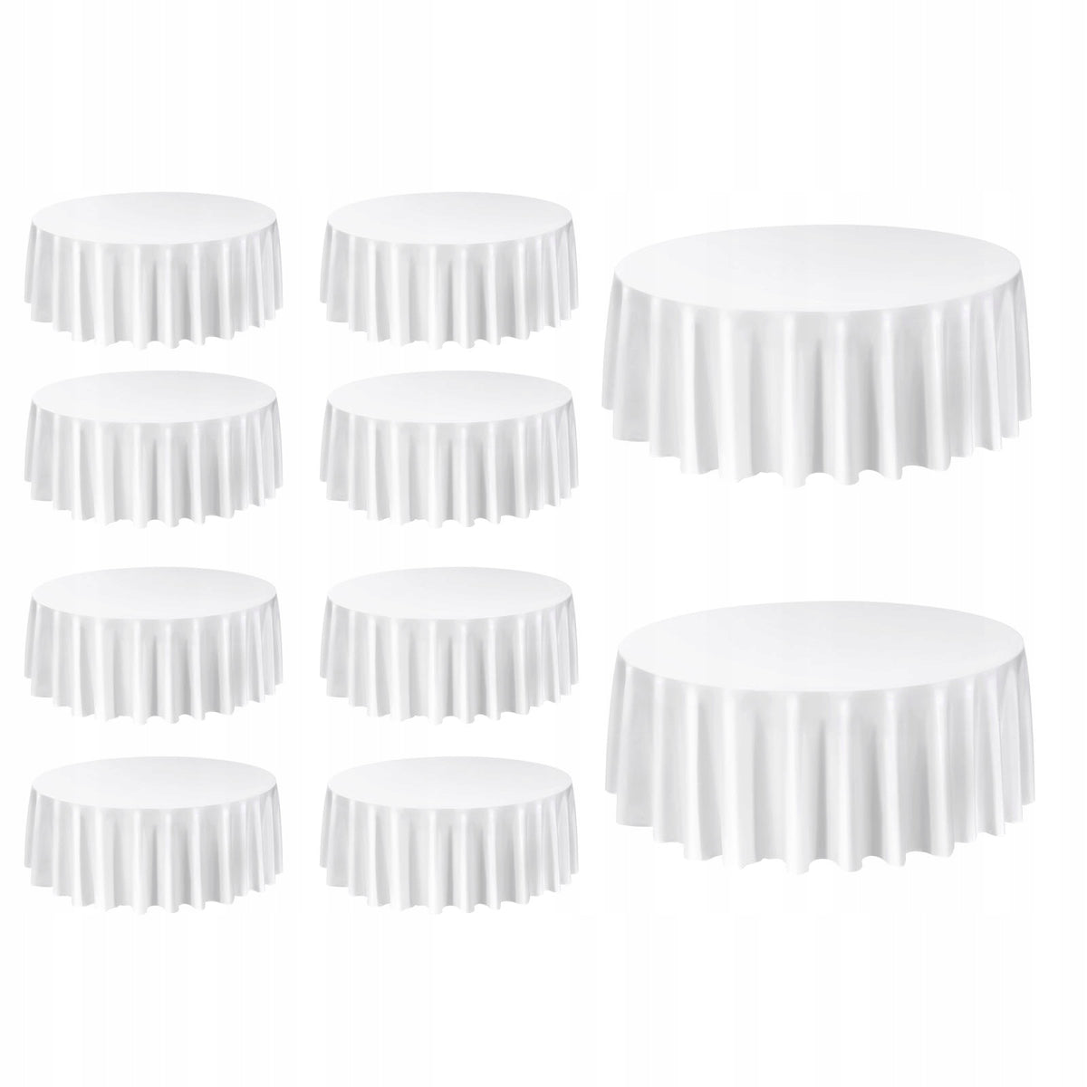 VEVOR 10 PCS ROUND TABLECLOTHS 3048 MM POLYESTER WRINKLE-FREE DURABLE