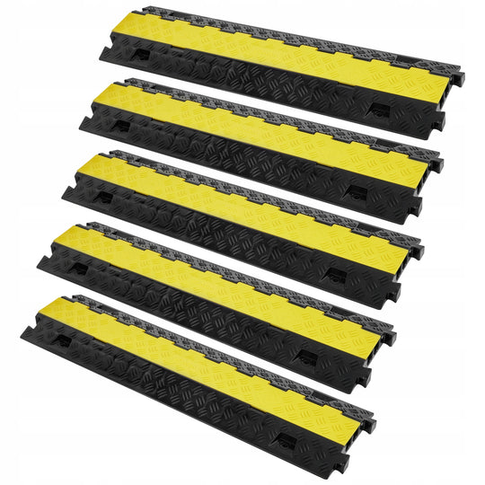 VEVOR SET OF 5 2-CHANNEL CABLE PROTECTOR RAMP STRONG TPU TPR