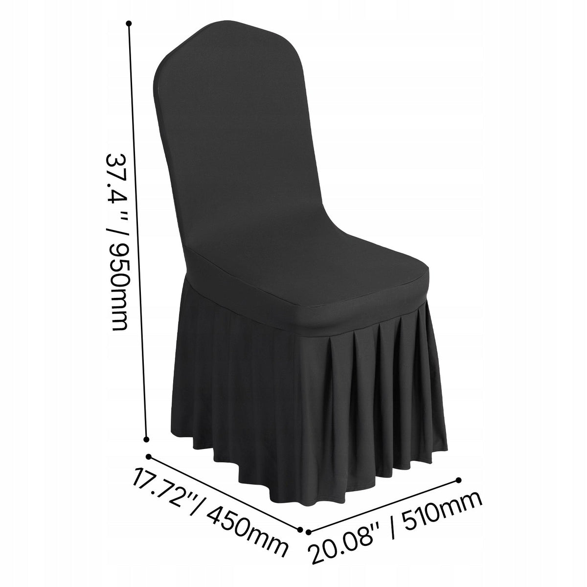 VEVOR 30 CHAIR COVERS BLACK ELASTIC WASHABLE FLAT FRONT