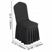VEVOR 30 CHAIR COVERS BLACK ELASTIC WASHABLE FLAT FRONT