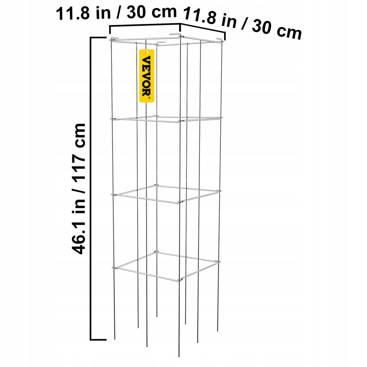 VEVOR Professional Tomato Cages 30x30x117 cm, 5 PCS, Heavy-Duty Steel