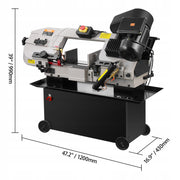 VEVOR METAL BAND SAW 1.1KW 4 SPEEDS CUTTING 17X30CM STAND