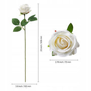 VEVOR ARTIFICIAL FLOWERS ROSES 60 PCS WHITE FLEXIBLE STEMS REALISTIC