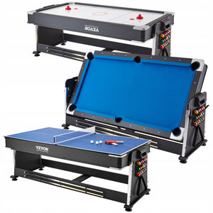 VEVOR 3-IN-1 MULTIFUNCTIONAL ROTARY BILLIARDS HOCKEY PING PONG TABLE PREMIUM