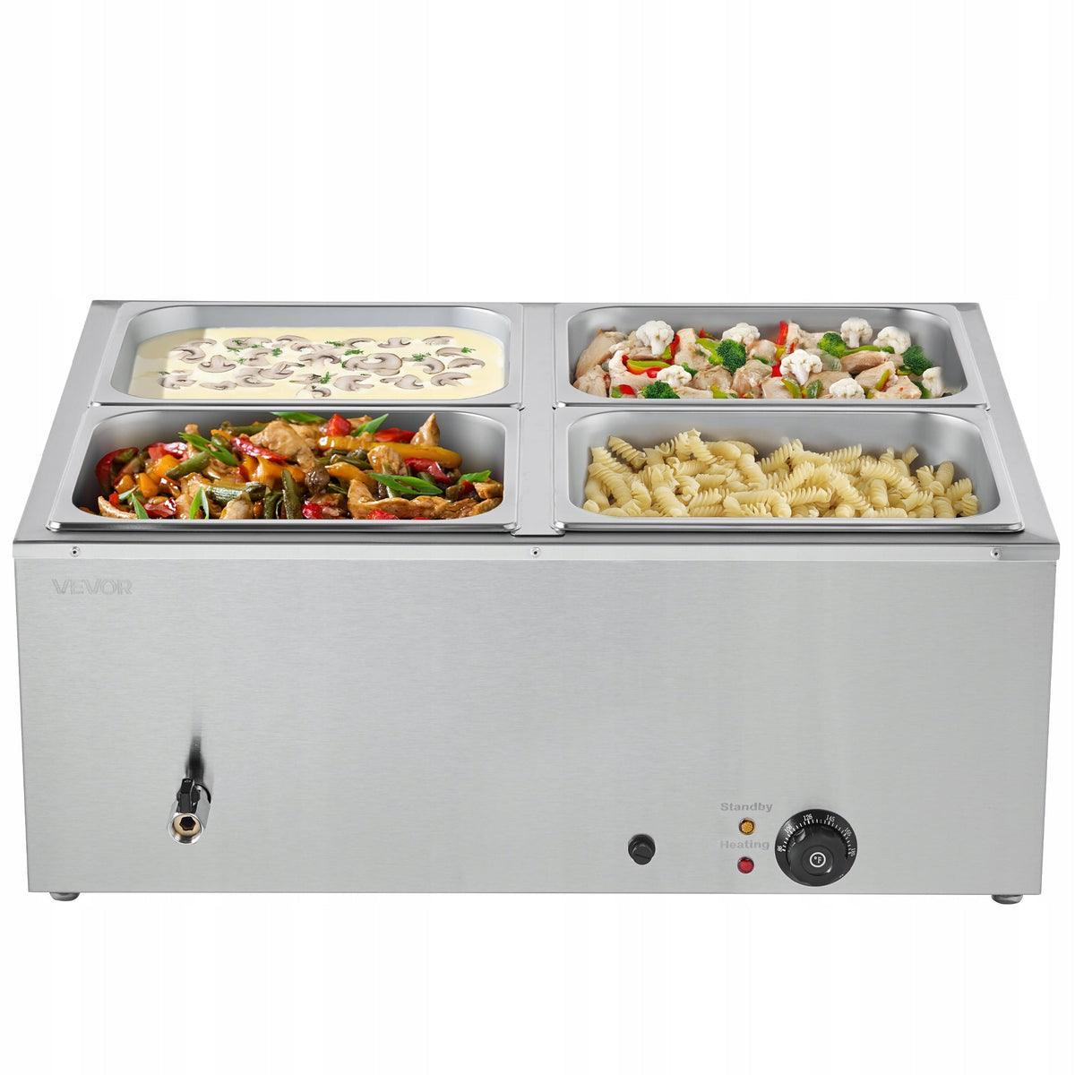 VEVOR PROFESSIONAL COMMERCIAL FOOD WARMER 4 CONTAINERS 1500W