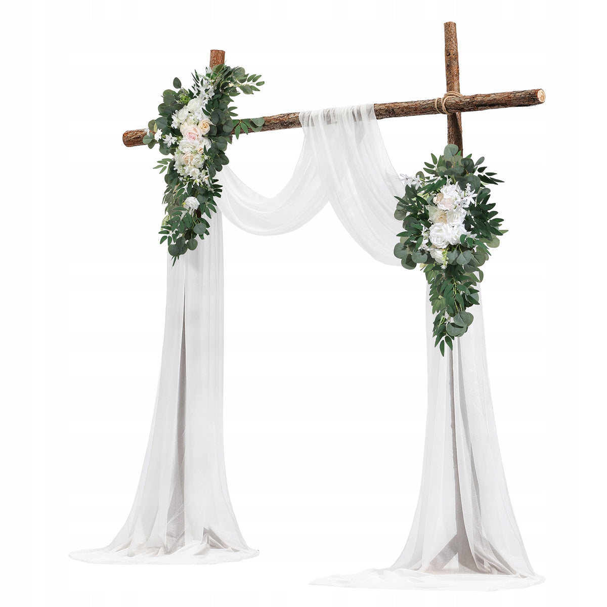 VEVOR Wedding Arch Flowers Kit White Silk Flower Drapes 4 PCS