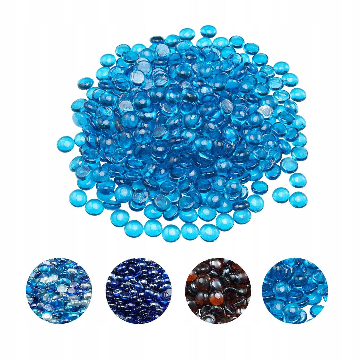 VEVOR FIREPROOF GLASS 9KG GLASS STONES MARINE BLUE 19MM