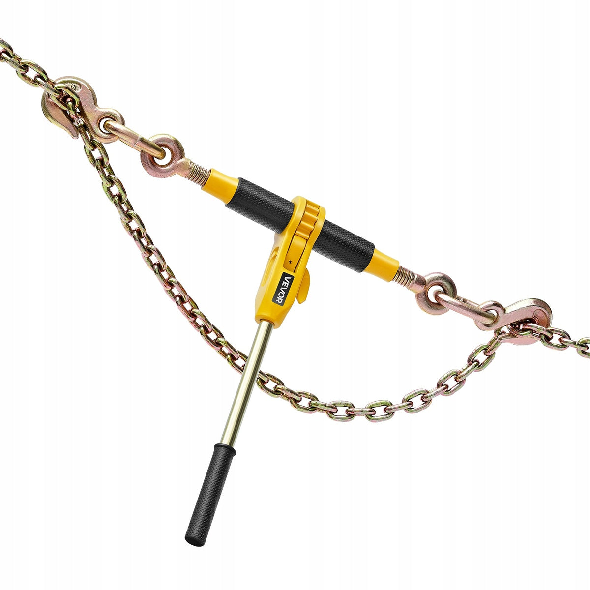 VEVOR PROFESSIONAL RATCHET LOAD BINDER WITH G80 CHAINS 8 MM X 3 M SET