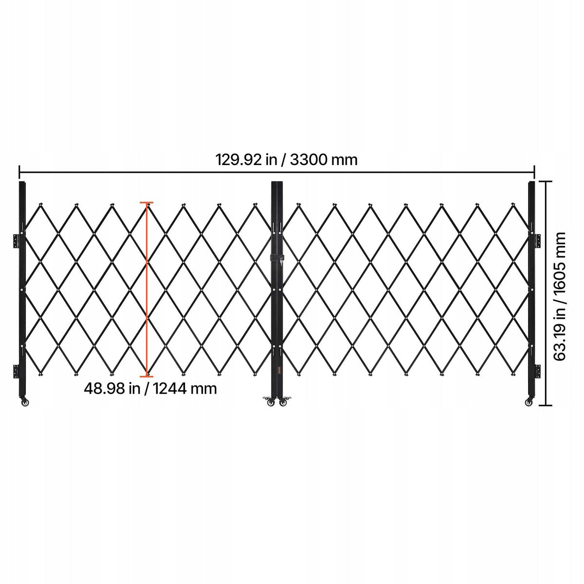 VEVOR PROFESSIONAL DOUBLE-FOLDING SECURITY GATE WITH LOCK