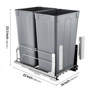 VEVOR PULL-OUT TRASH CAN DOUBLE 50 QT X 2 HEAVY DUTY KITCHEN BIN SOFT