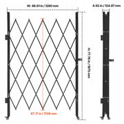 VEVOR FOLDING SECURITY GATE BEST PADLOCK WHEELS 126X198CM