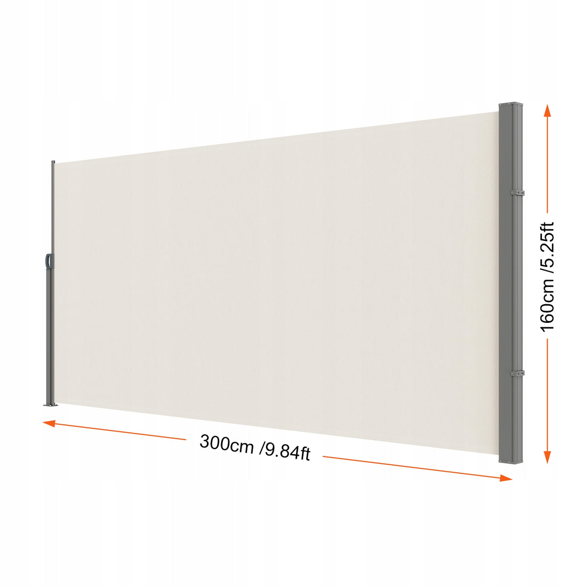 VEVOR SIDE AWNING 160X300 CM BEIGE POLYESTER 180G STRONG IRON FRAME