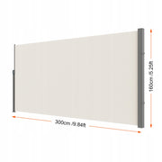 VEVOR SIDE AWNING 160X300 CM BEIGE POLYESTER 180G STRONG IRON FRAME