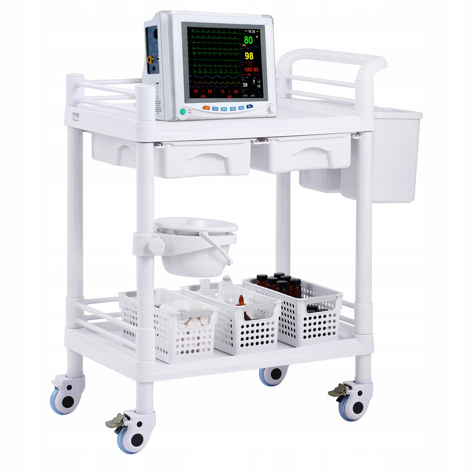 VEVOR 2-Tier 2-Shelf Professional Laboratory Cart