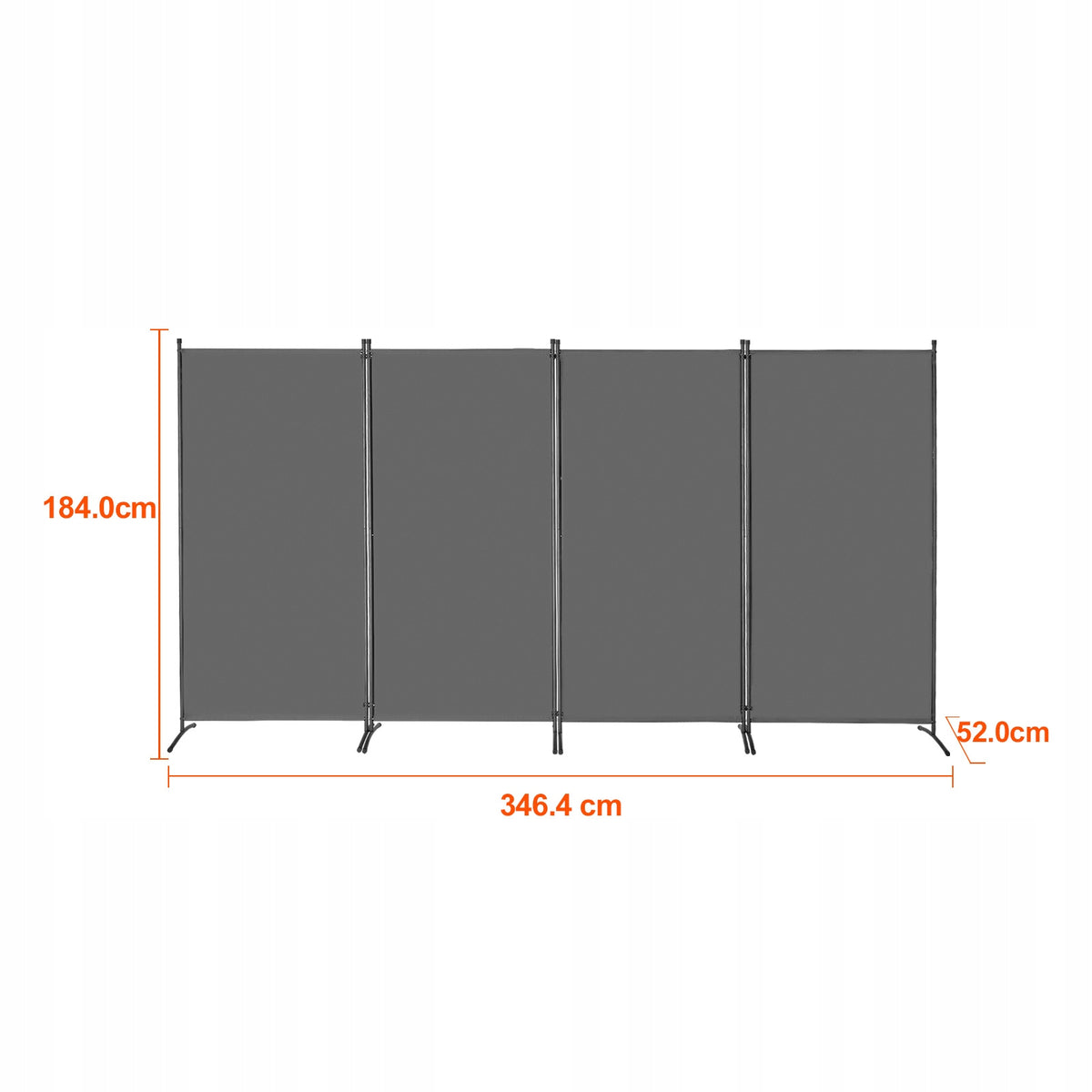 VEVOR 4-Panel Folding Partition Wall Strong Oxford Frame Grey