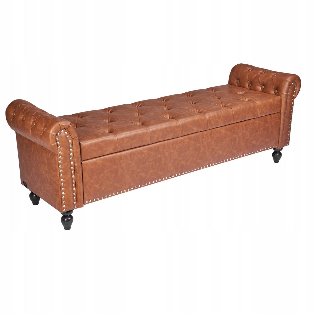 VEVOR PU LEATHER OTTOMAN BENCH WITH WOODEN LEGS 460X1660X560 MM STRONG