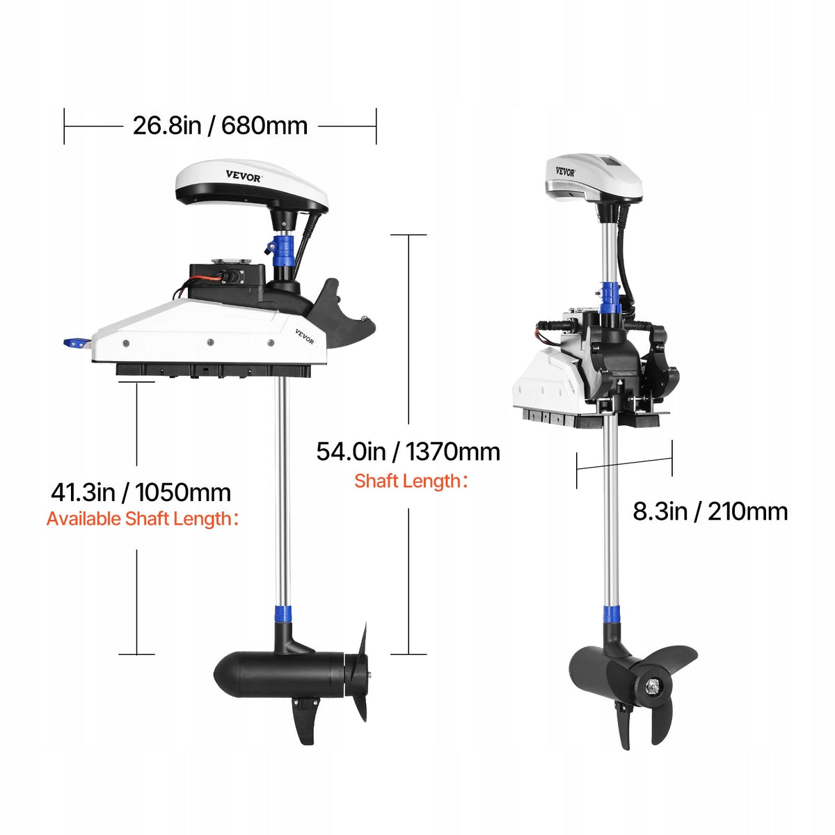 VEVOR 12V 55LBS THRUST ELECTRIC OUTBOARD MOTOR GPS 10-SPEED REMOTE CONTROL