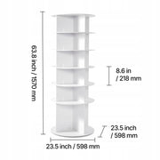 SOLID VEVOR 360 ROTATING SHOE RACK 6 TIERS FOR 24 PAIRS WHITE
