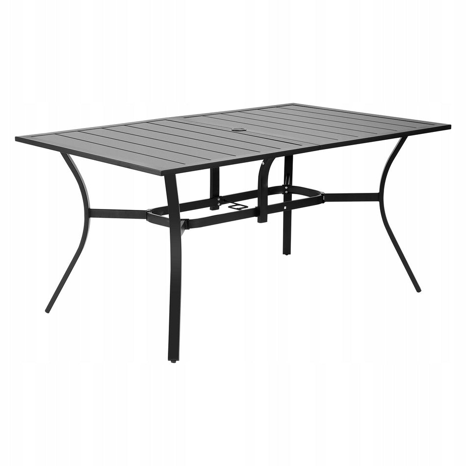 VEVOR GARDEN TABLE 150X96X72.5 CM STRONG METAL FOR PATIO BALCONY BLACK