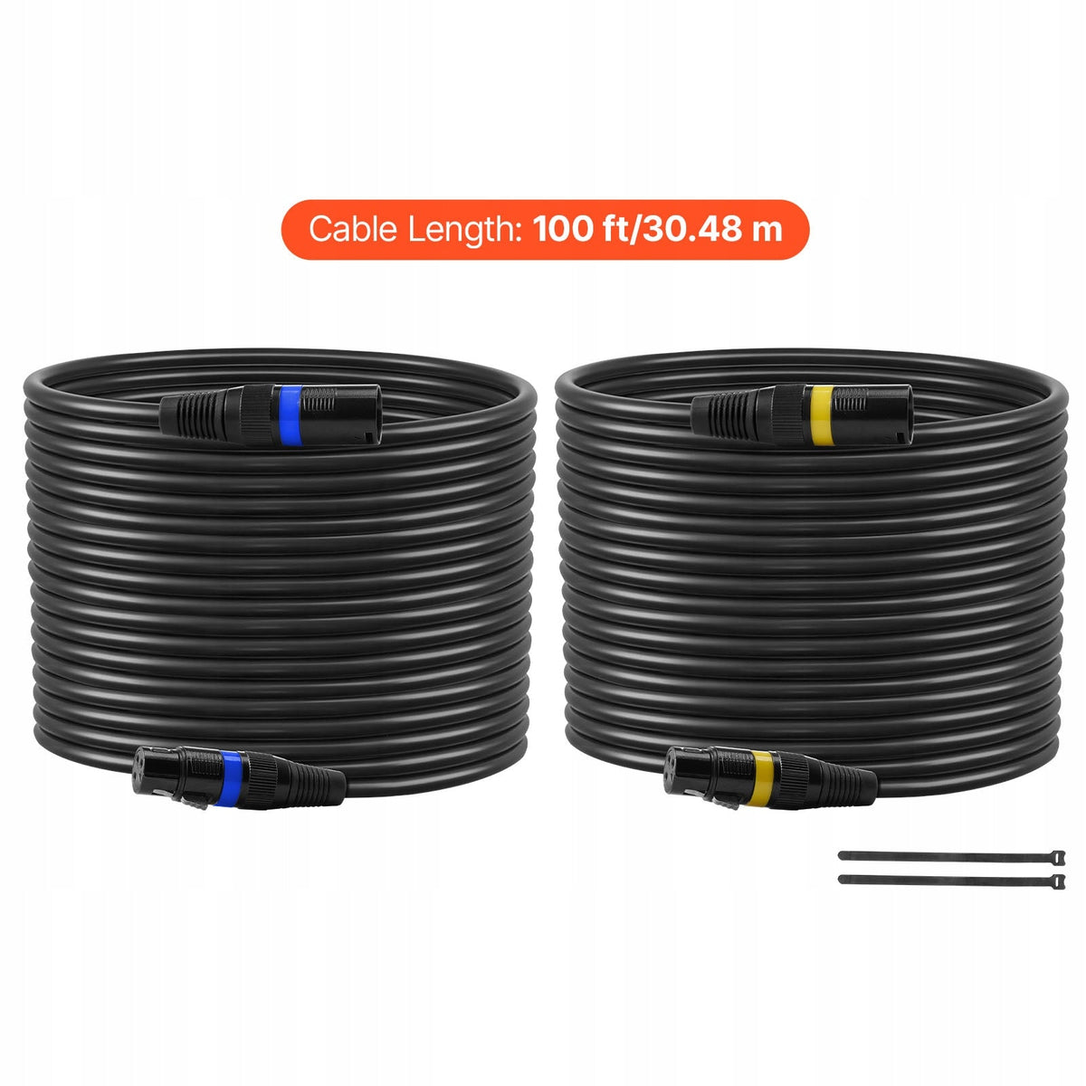 VEVOR XLR CABLE 30.48 M 2 PCS BALANCED MICROPHONE CABLES PROFESSIONAL
