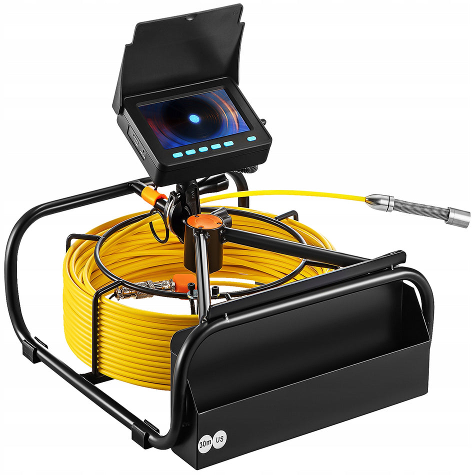 VEVOR PROFESSIONAL INSPECTION CAMERA 30M 4.3 QUOT SCREEN 6 LED IP68 ZOOM