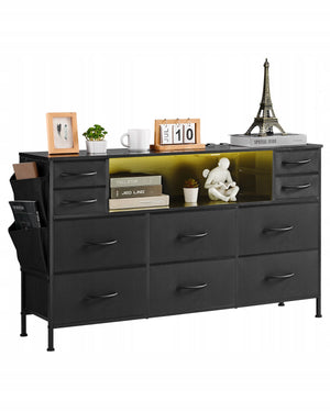 FABRIC CHEST OF DRAWERS VEVOR 10 DRAWERS LED REMOTE SOCKETS PREMIUM STORAGE