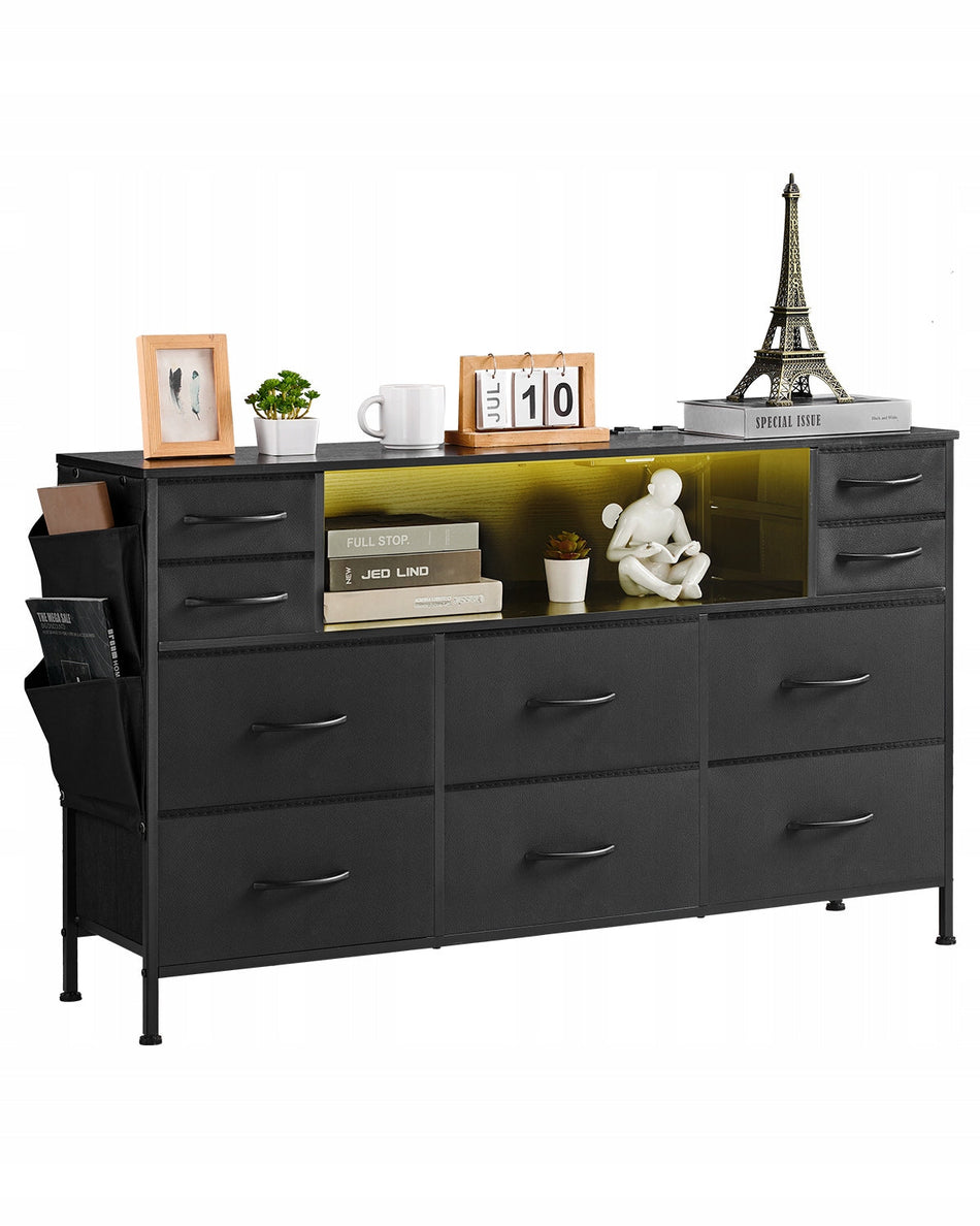 FABRIC CHEST OF DRAWERS VEVOR 10 DRAWERS LED REMOTE SOCKETS PREMIUM STORAGE