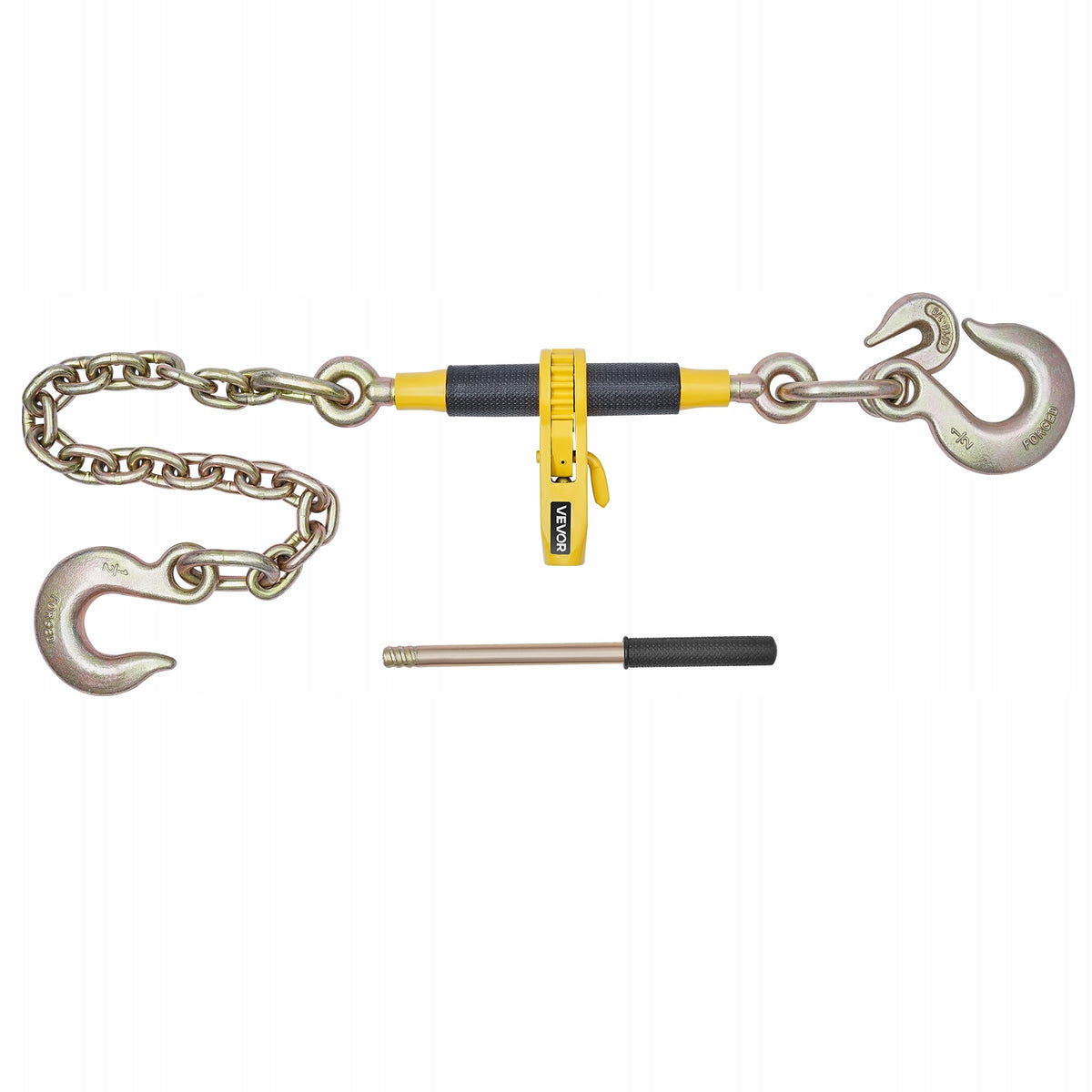VEVOR PROFESSIONAL RATCHET LOAD BINDER WITH G80 CHAINS 10 MM X 62 CM