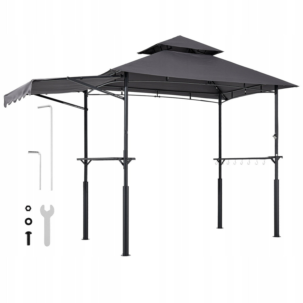 VEVOR GRILL GAZEBO 2430X1500X2500 MM TWO-TIER ROOF STRONG STEEL