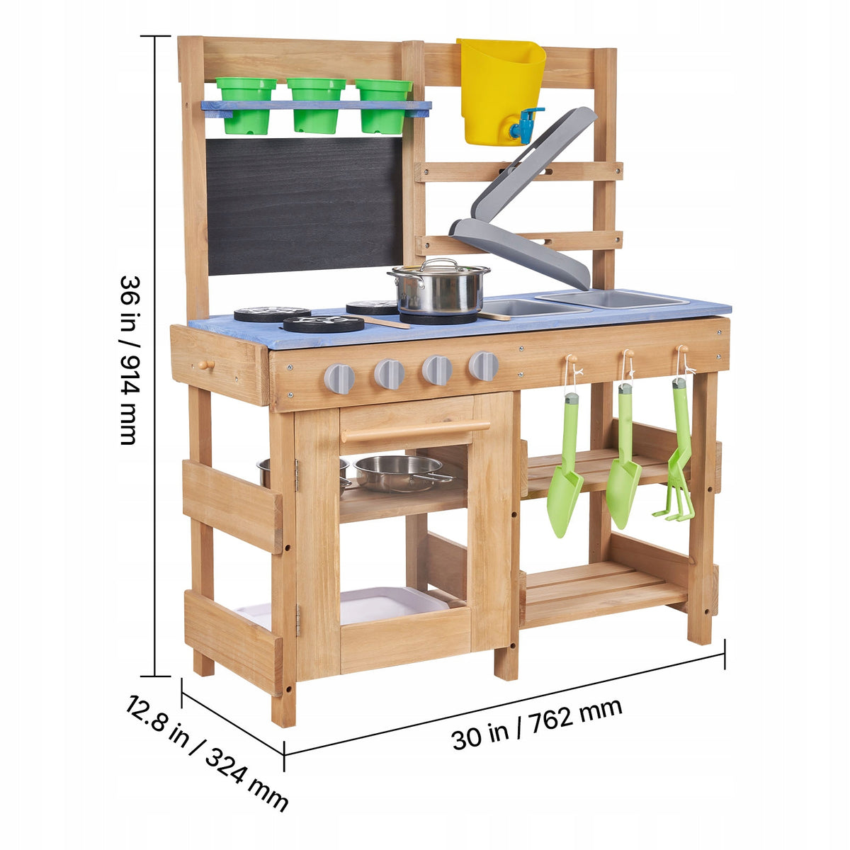 VEVOR PREMIUM WOODEN PLAY KITCHEN WITH STOVE AND ACCESSORIES FOR