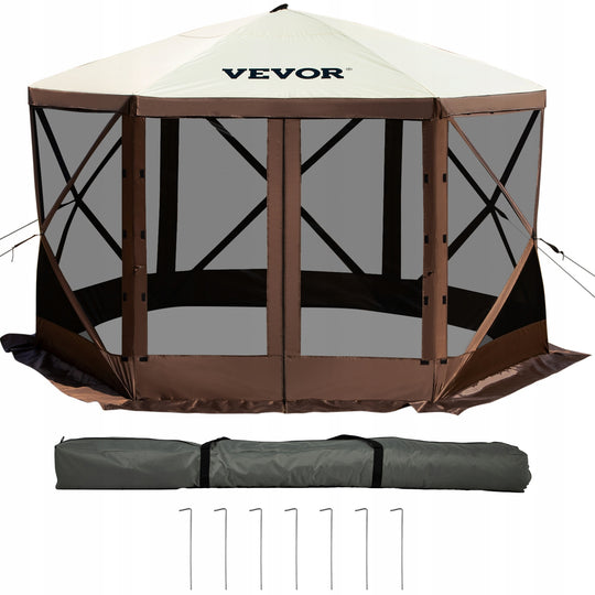 VEVOR 3.05 X 3.05 M FOLDING CAMPING GAZEBO 6-SIDED STRONG