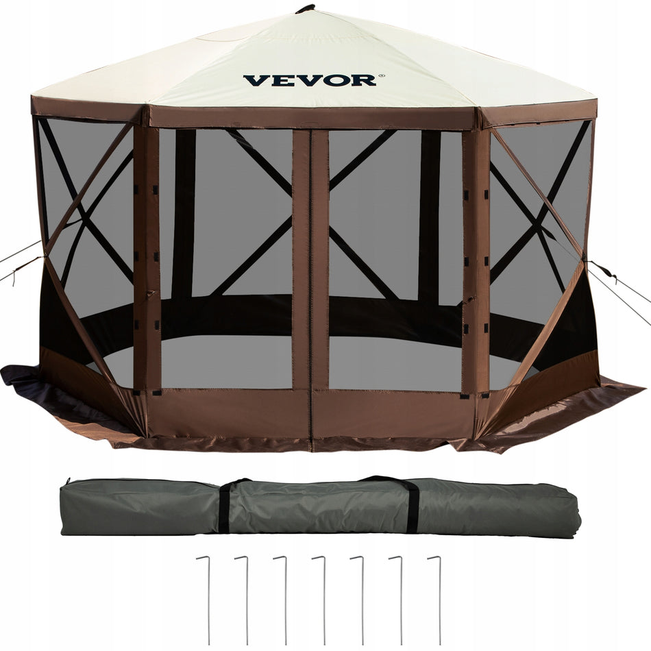 VEVOR 3.05 X 3.05 M FOLDING CAMPING GAZEBO 6-SIDED STRONG