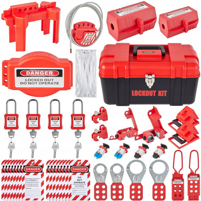 VEVOR PROFESSIONAL 42-PIECE SAFETY LOCKOUT KIT PADLOCKS TAGS