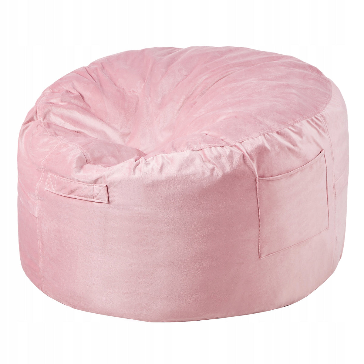 VEVOR GAMING CHAIR BEAN BAG ROUND PINK VELVET 89X89X56 CM PREMIUM