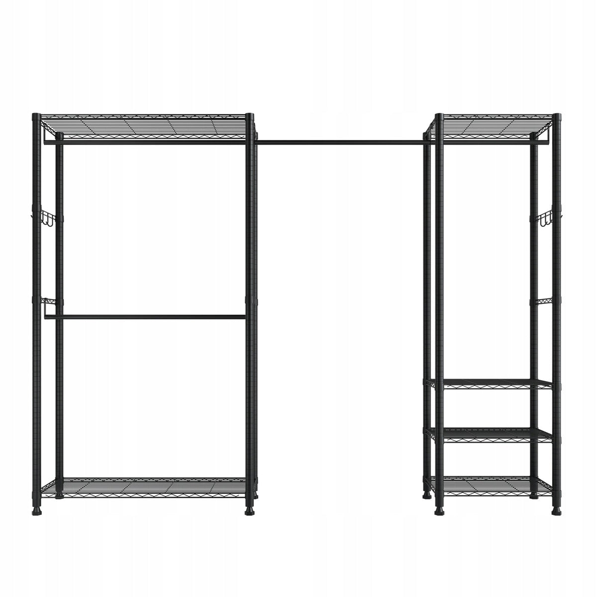 VEVOR CLOTHES RACK 4 RODS 6 SHELVES 363 KG CAPACITY STRONG STEEL