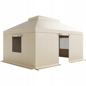 VEVOR WINTER GAZEBO COVER 3.66X4.87M TWO-TIER WATERPROOF BEIGE
