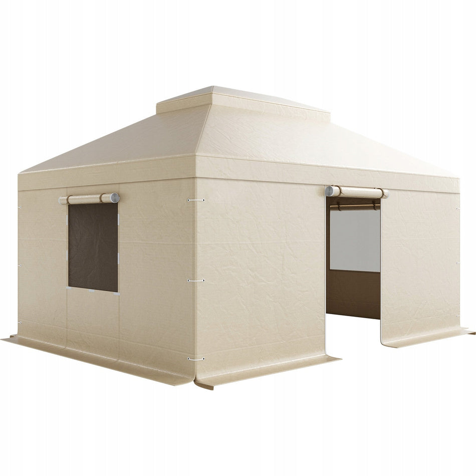VEVOR WINTER GAZEBO COVER 3.66X4.87M TWO-TIER WATERPROOF BEIGE