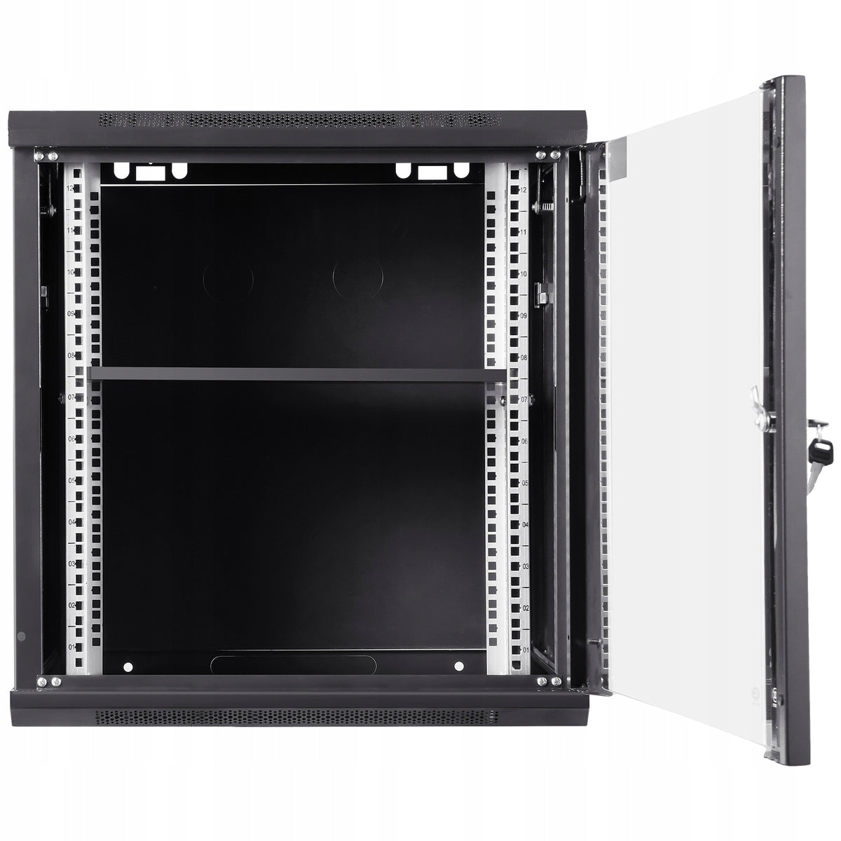 VEVOR 12U Wall Mount Network Server Cabinet Strong Stable Lock Black