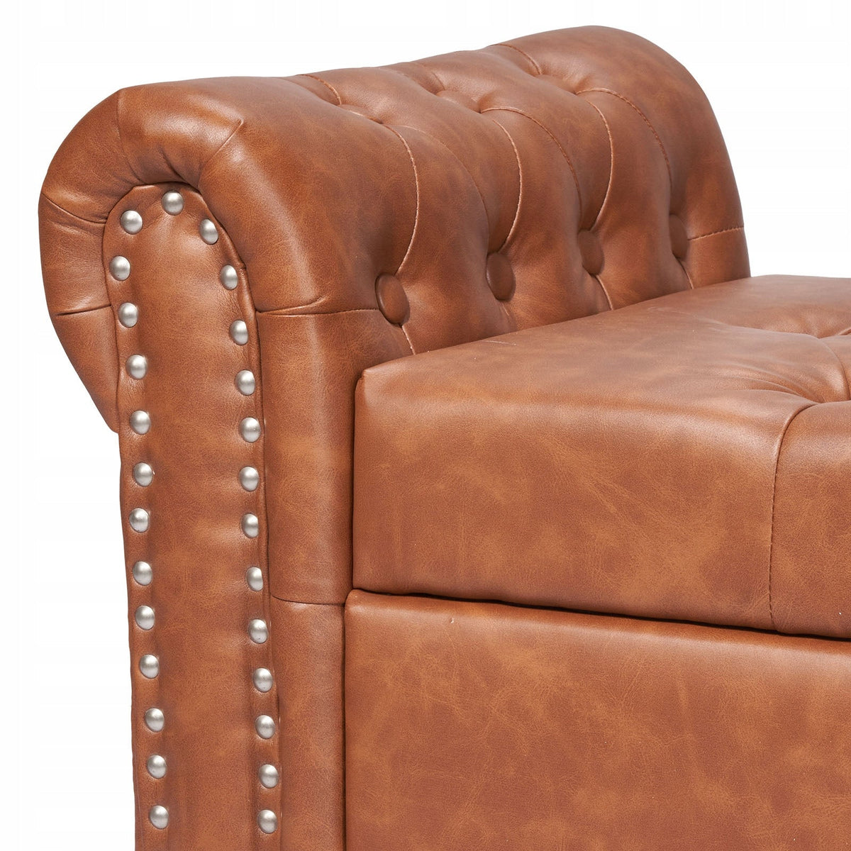 VEVOR PU LEATHER OTTOMAN BENCH WITH WOODEN LEGS 460X1660X560 MM STRONG