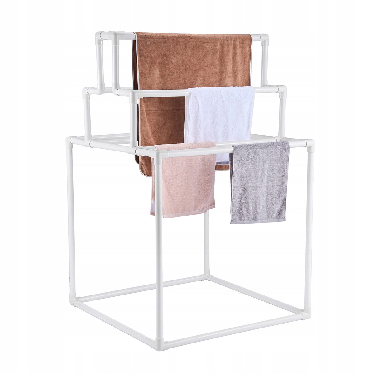 TOWEL RACK VEVOR PVC 8 BARS STURDY FOR OUTDOOR AND POOL