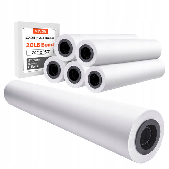 VEVOR LARGE FORMAT PLOTTER PAPER 6 ROLLS 45.7M X 61CM PROFESSIONAL