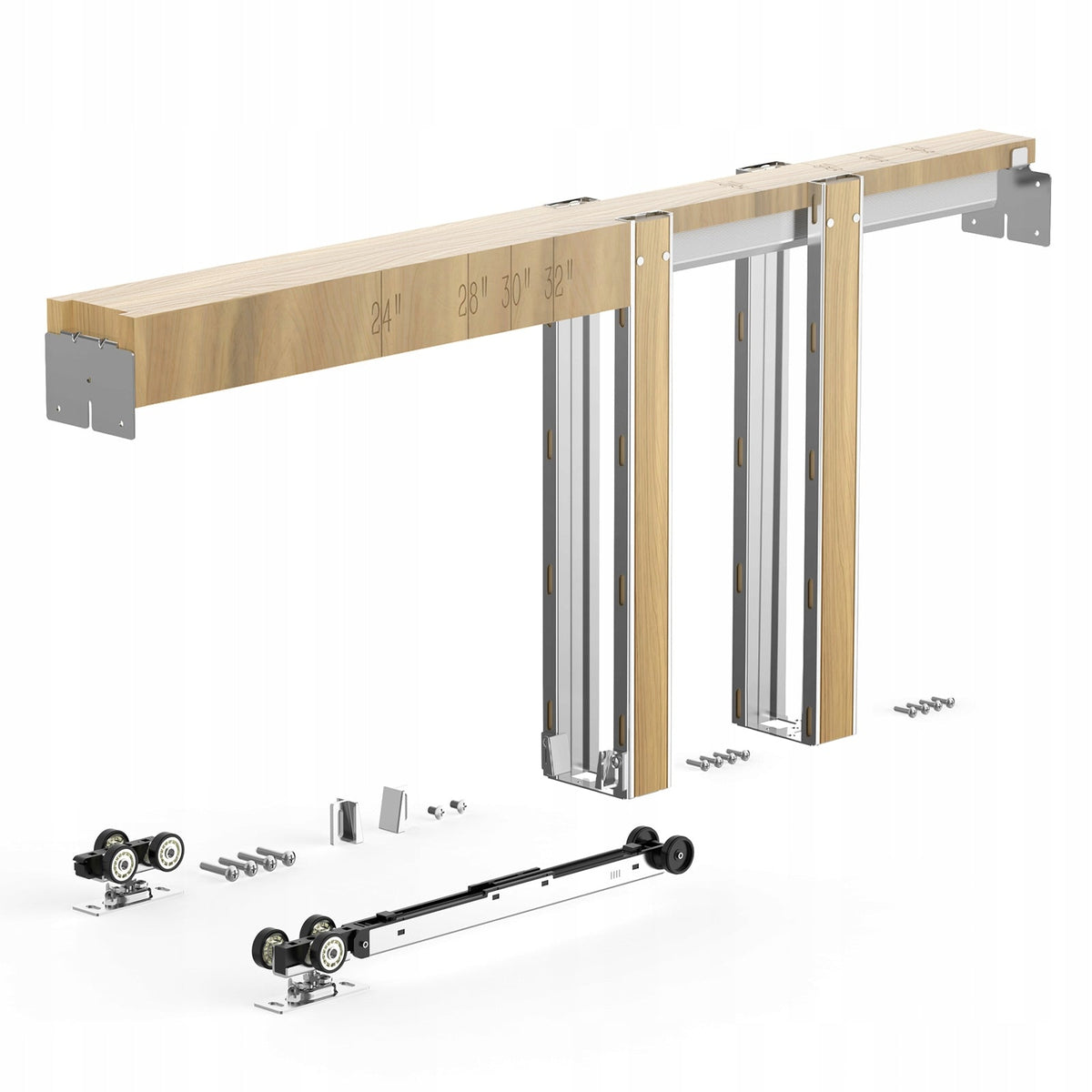 VEVOR SLIDING DOOR FRAME KIT 610-762MM SOFT CLOSE STEEL