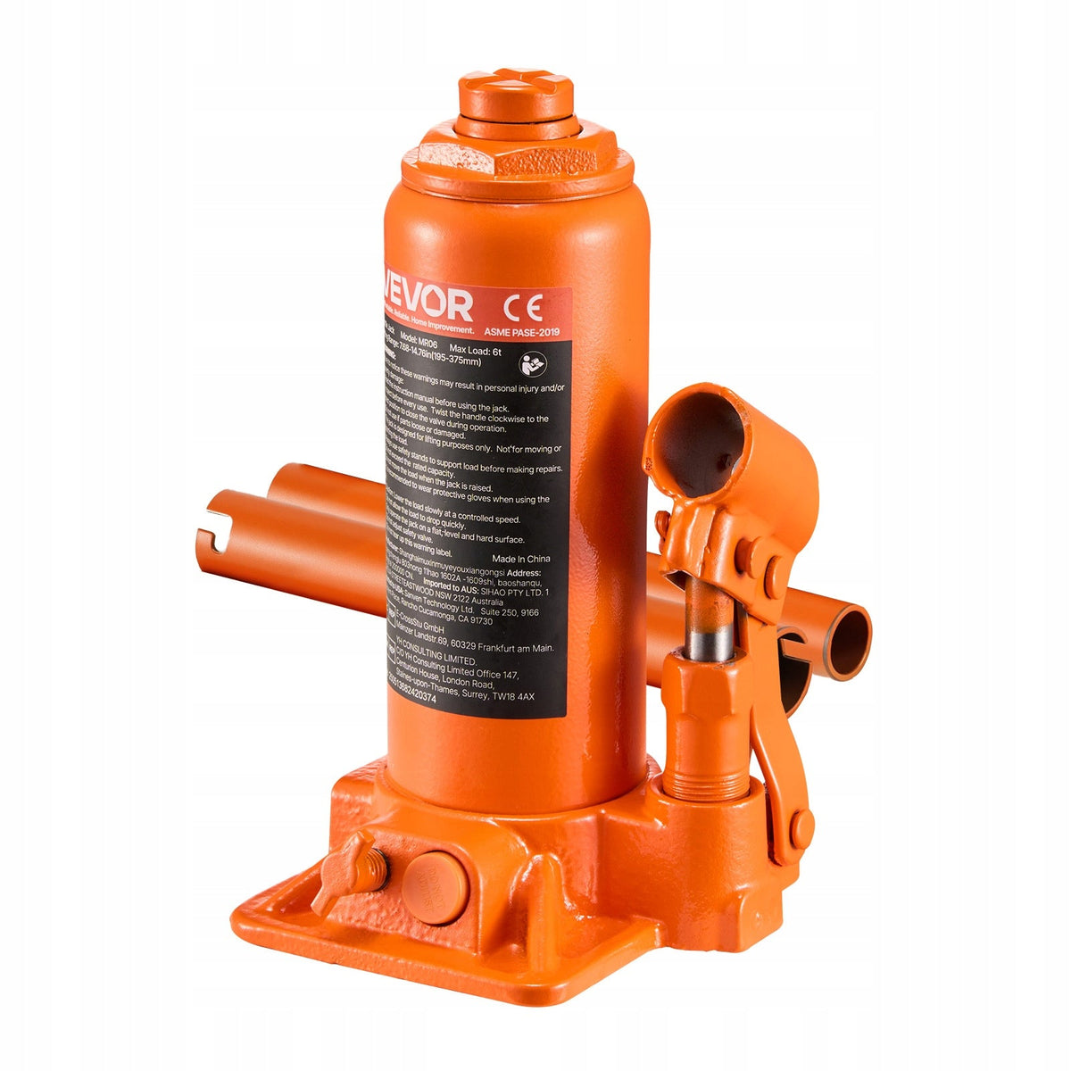 VEVOR 6T HYDRAULIC BOTTLE JACK POWERFUL COMPACT VALVE