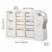 VEVOR 4-TIER ELEPHANT TOY STORAGE SHELF STURDY HDPE ORGANIZER BEIGE GREY
